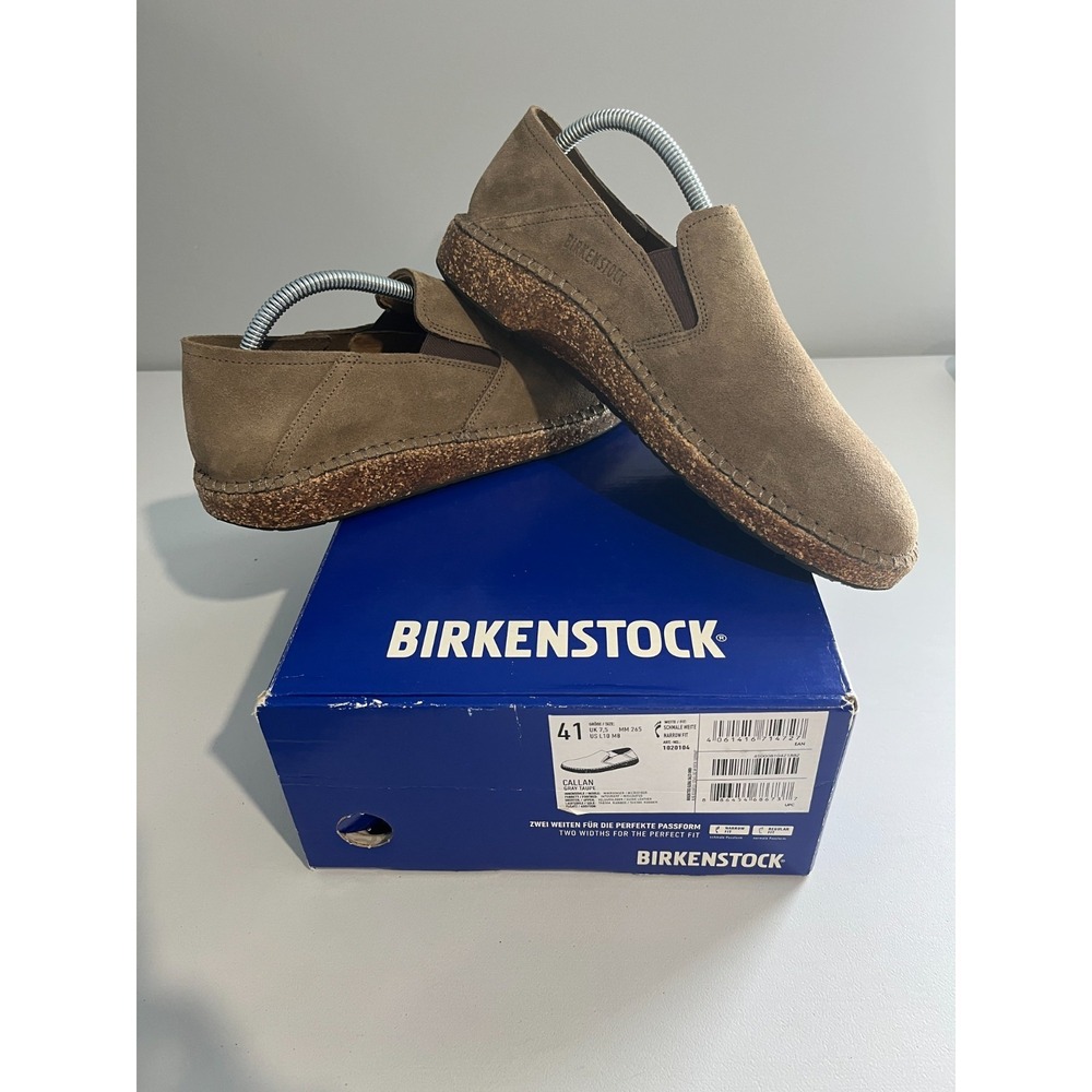 Birkenstock Callan Gray Taupe Suede Leather EU 41E NarrowUS Women 10 Men 8 w/Box